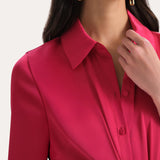 Satin Tie Shirt Dress