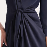 Satin Tie Shirt Dress