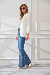 Ruched Sleeve Blazer