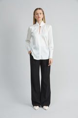 Silk Twist Neck Shirt