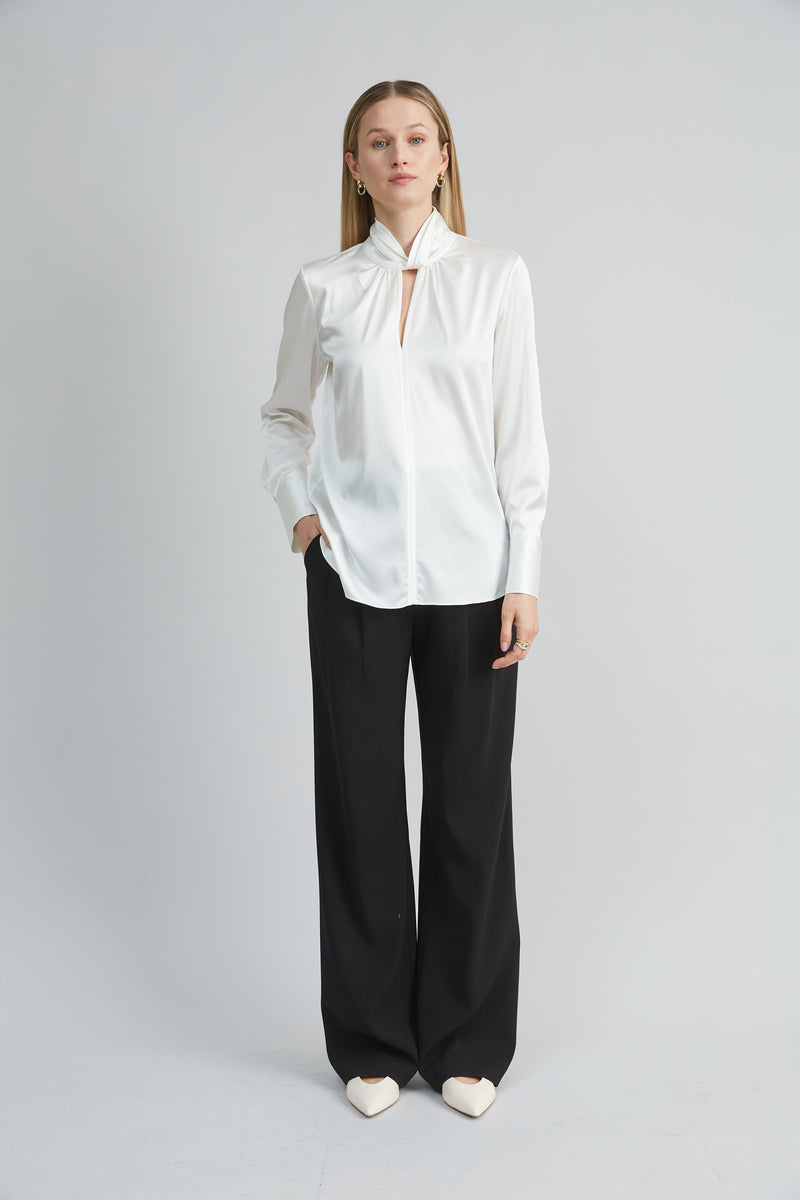 Silk Twist Neck Shirt
