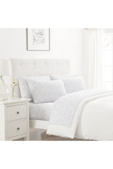Tahari Grey Floral 6-Piece Bed Sheets, Full