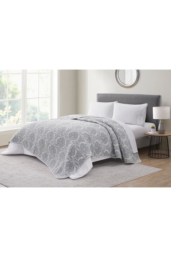 Tahari Medallion Cotton Coverlet Blanket, Queen