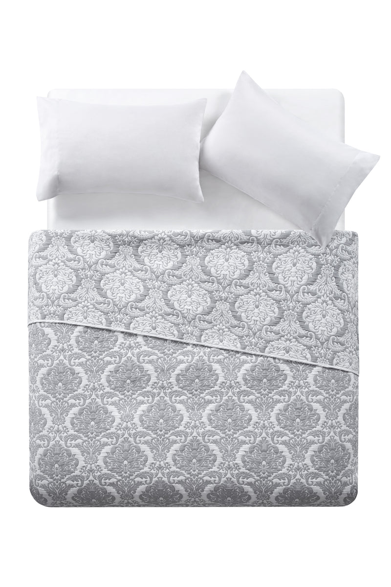 Tahari Medallion Cotton Coverlet Blanket, Queen