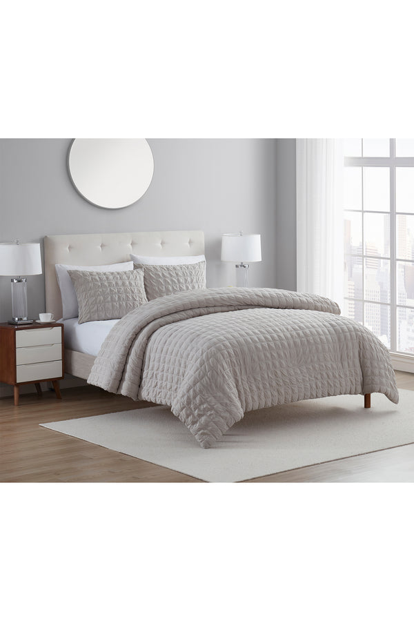 Tahari Quilted Textured 3-Piece Comforter Set, Full/Queen