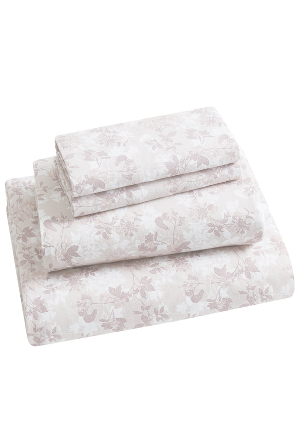 Tahari All Over Floral Cotton Flannel 4-Piece Sheet Set, Queen