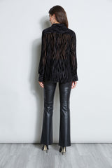 Zebra Burnout Velvet Shirt