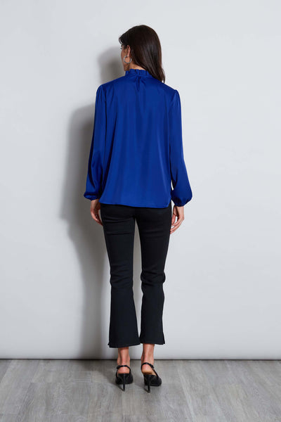 T-Tahari V-Neck Satin Blouson Shirt Image 4