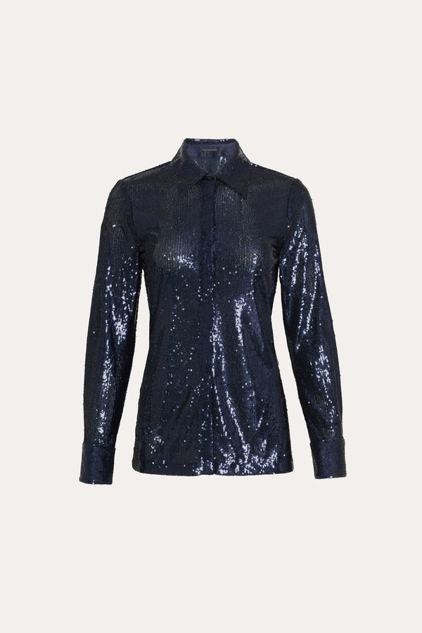 Sequined Button Down