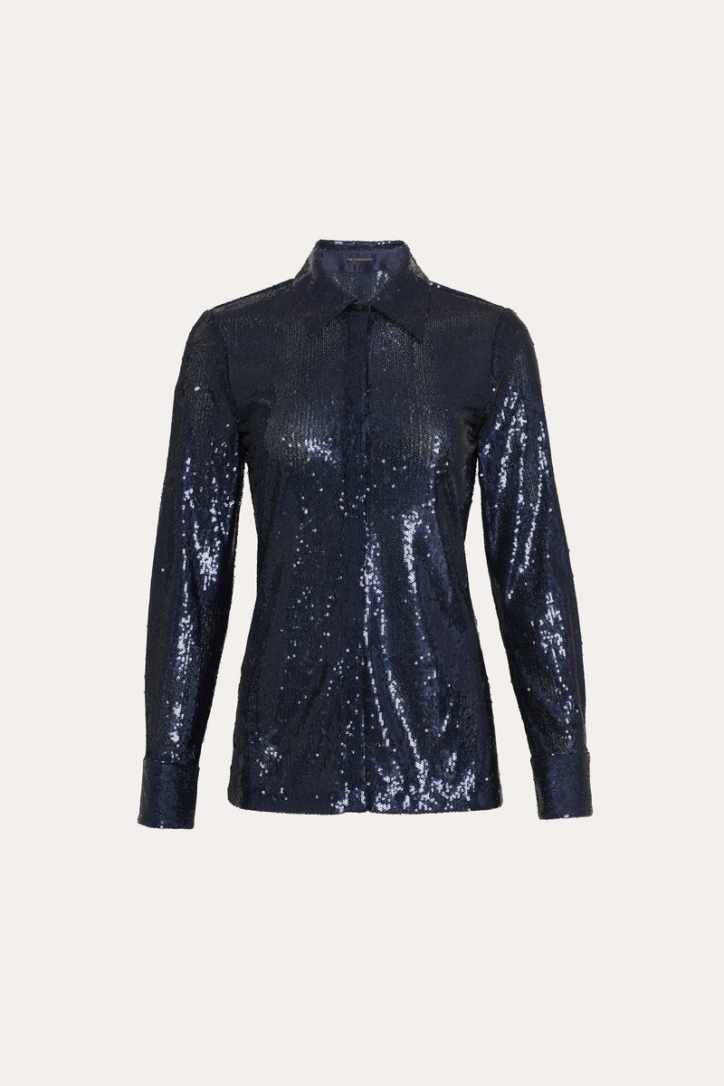 Sequined Button Down