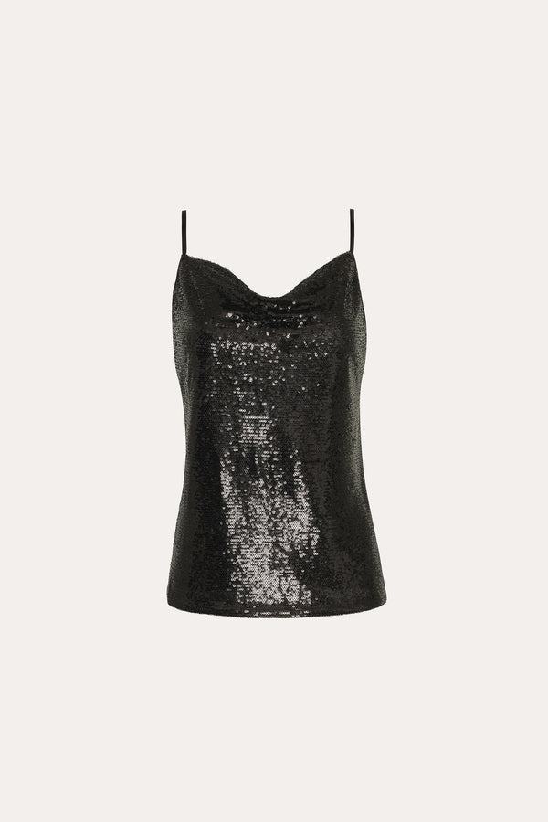 Sequined Draped Camisole