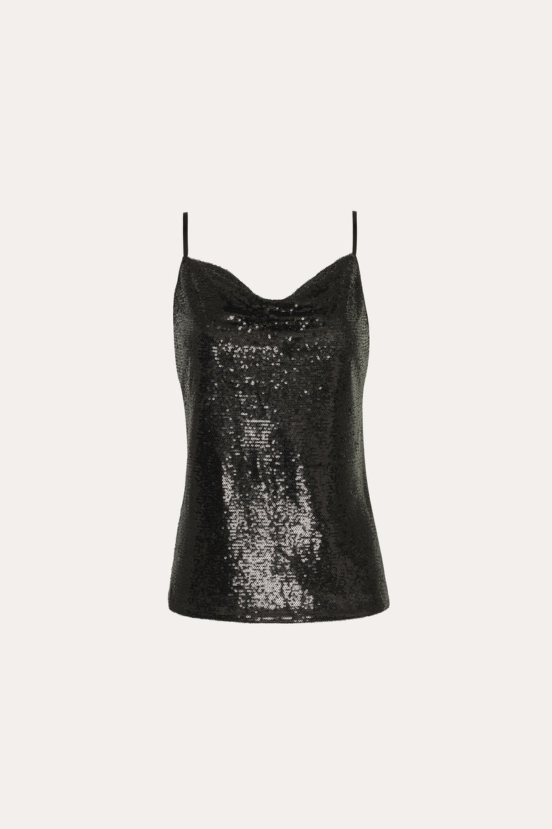 Sequined Draped Camisole