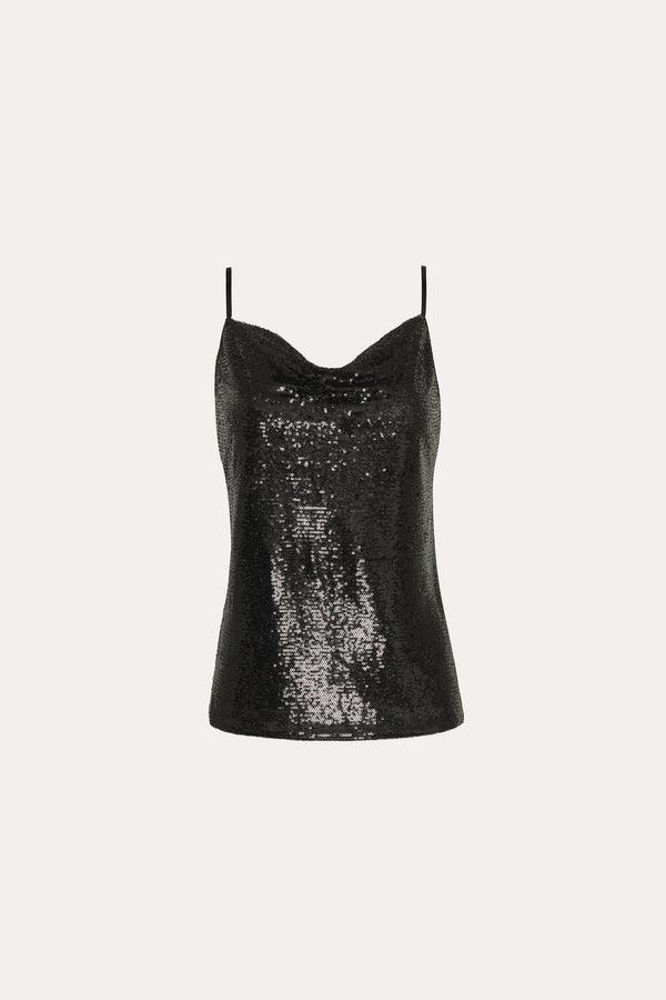 Sequined Draped Camisole