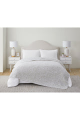Tahari Reversible Damask Taupe Coverlet Blanket, Queen