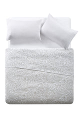 Tahari Reversible Damask Taupe Coverlet Blanket, Queen