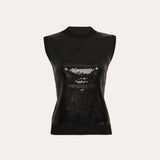 Sleeveless Pave Sequin Sweater
