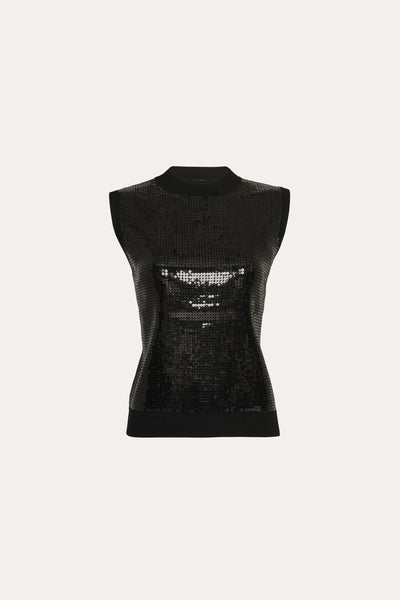 Sleeveless Pave Sequin Sweater Image 1