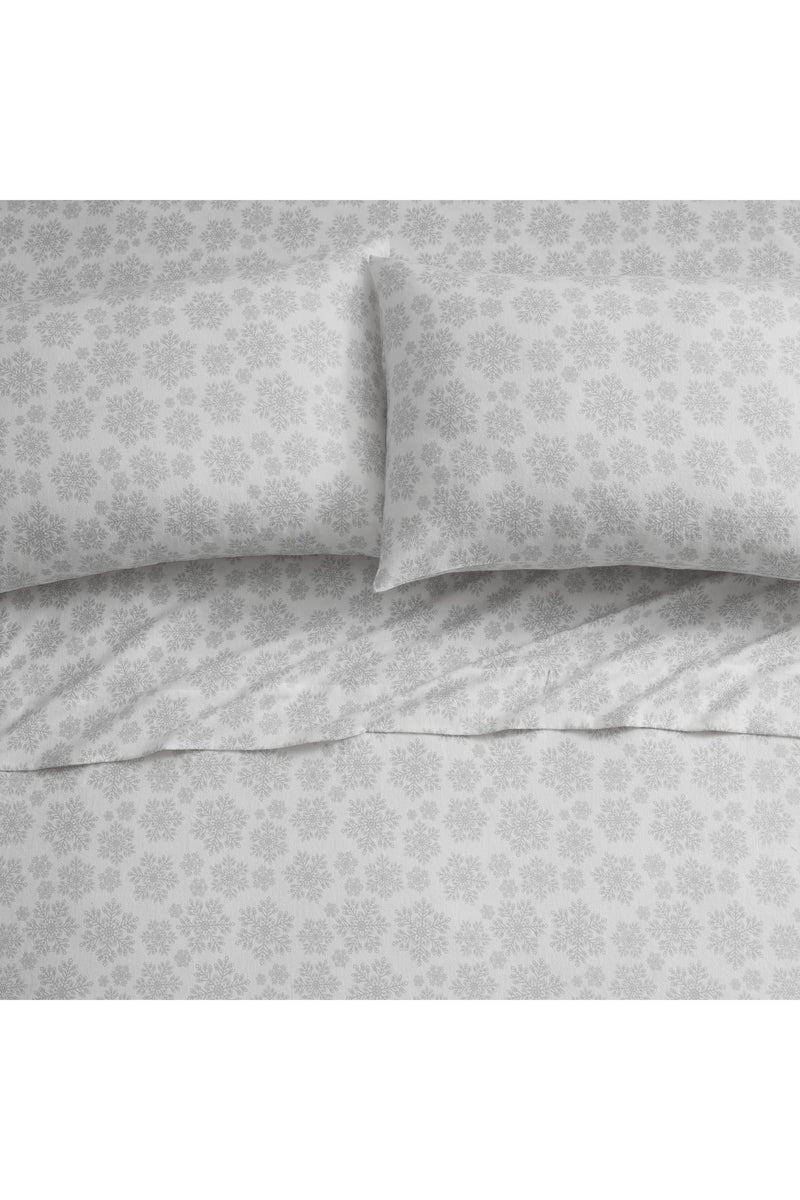 Cotton Snowflake 4 Piece Sheet Set, Queen