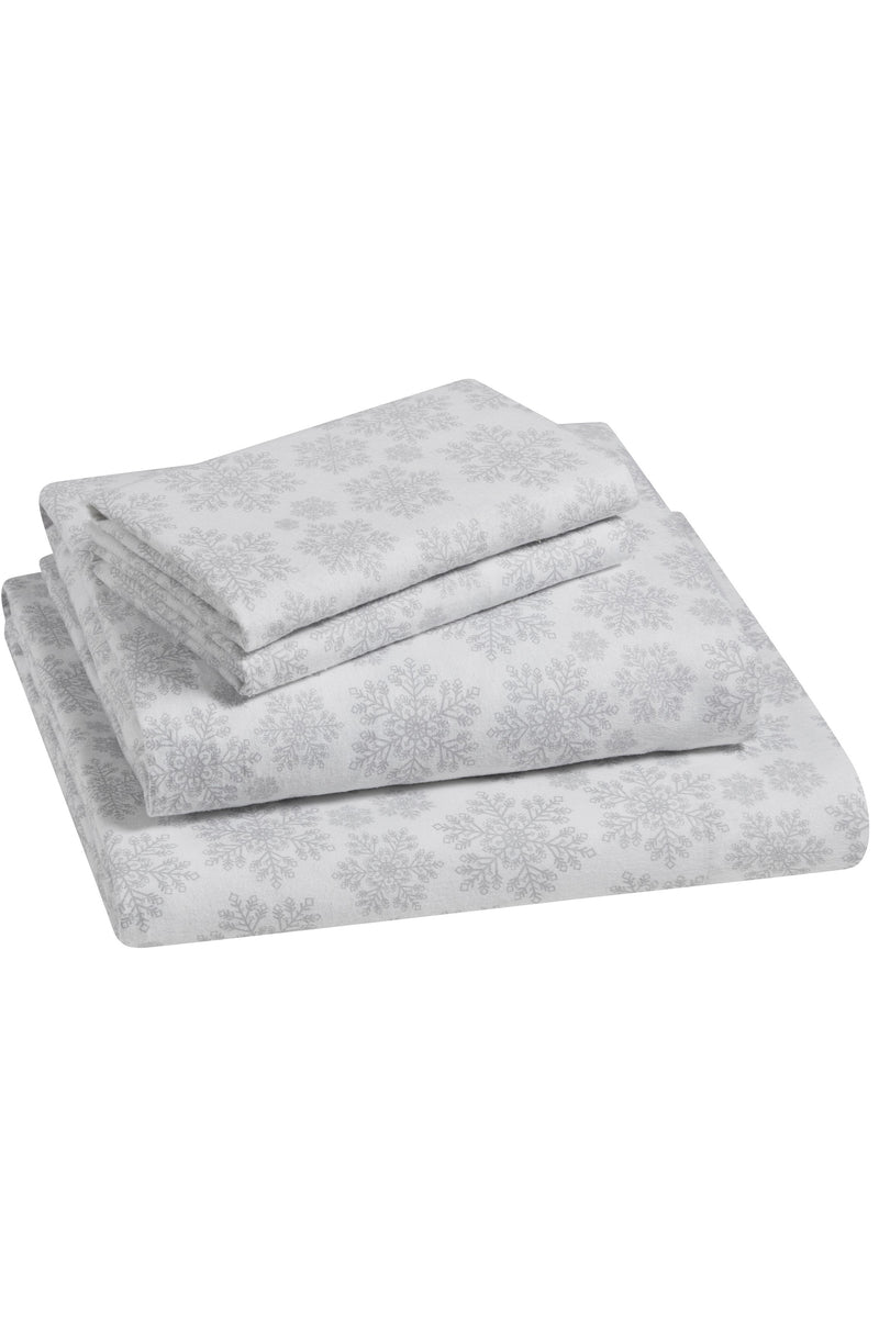 Cotton Snowflake 4 Piece Sheet Set, Queen