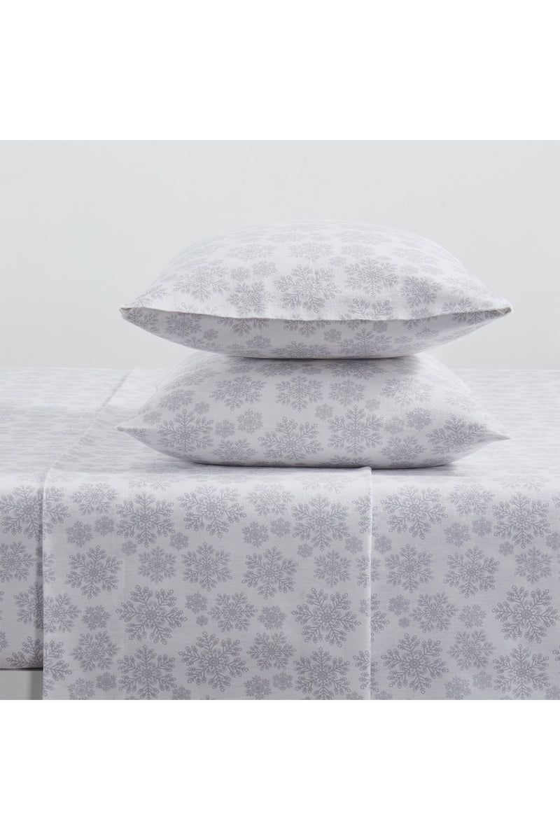 Cotton Snowflake 4 Piece Sheet Set, Queen