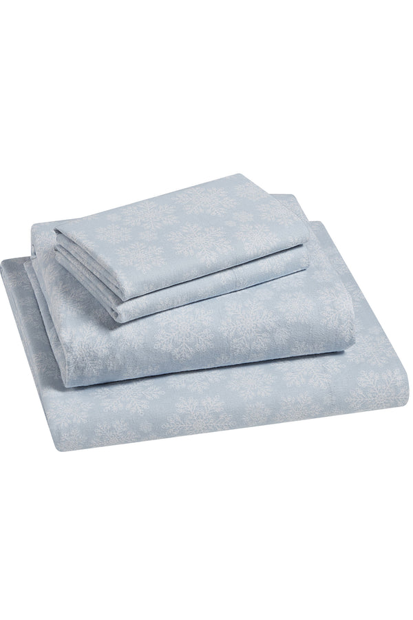 Tahari Snowflake Cotton Flannel 4 Piece Sheet Set, King