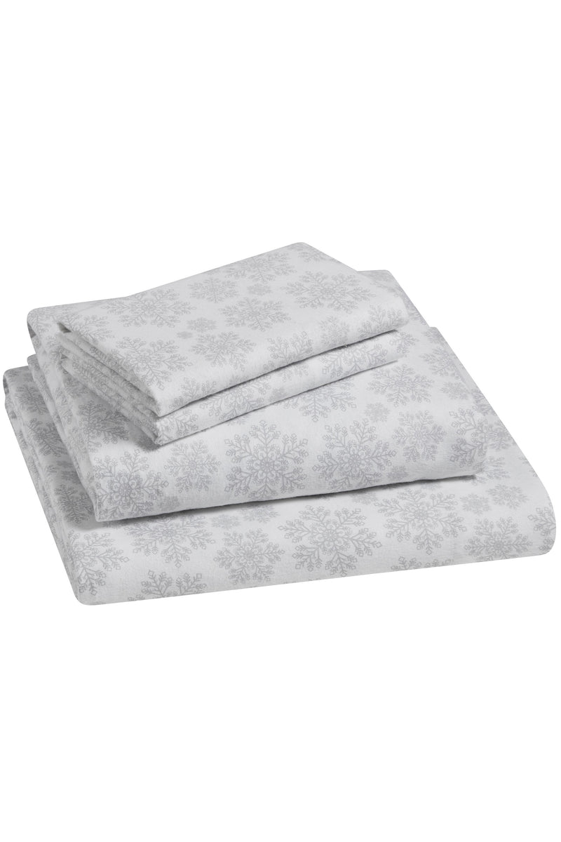 Cotton Snowflake 4 Piece Sheet Set, King