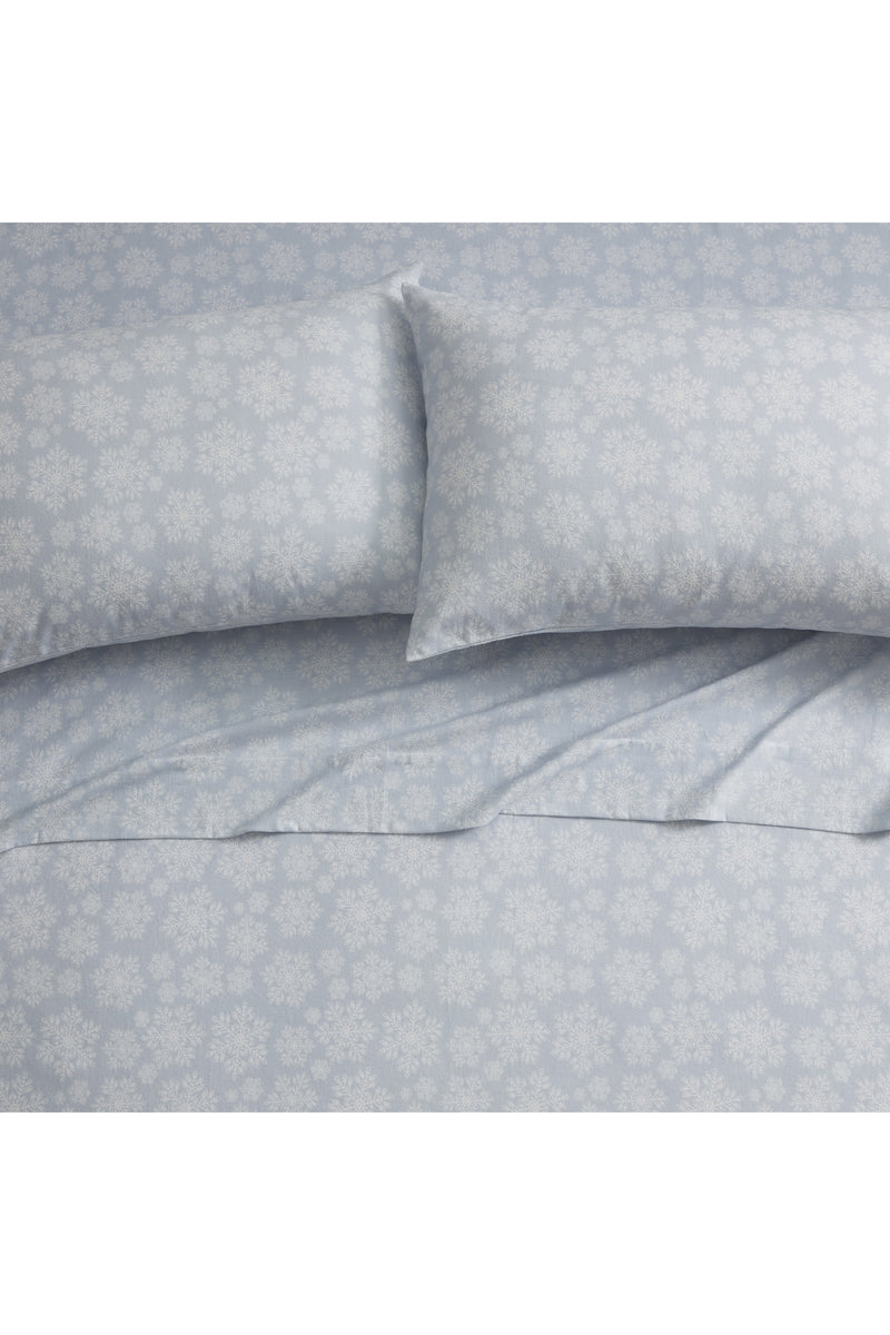 Tahari Snowflake Cotton Flannel 4 Piece Sheet Set, Queen