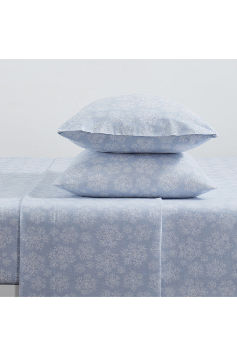 Tahari Snowflake Cotton Flannel 4 Piece Sheet Set, Queen