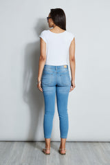 Tahari Skinny Button Denim Jeans