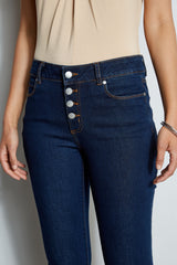 Tahari Skinny Button Denim Jeans