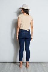 Tahari Skinny Button Denim Jeans