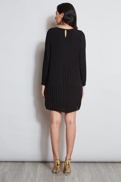 T-Tahari Pleated Chiffon Shift Dress