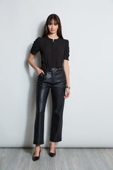 T-Tahari Vegan Leather Belted Pant