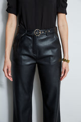 T-Tahari Vegan Leather Belted Pant