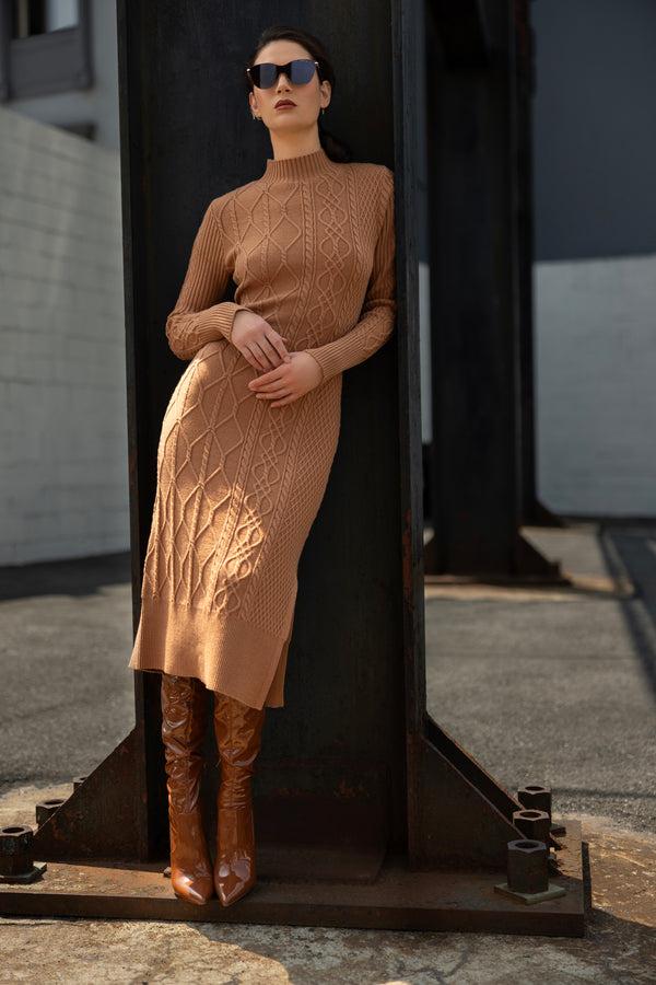 T-Tahari Cable Knit Sweater Dress