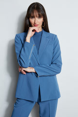 T-Tahari Single Button Blazer with Zip Sleeve