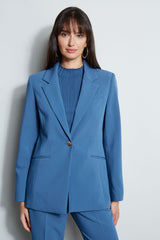 T-Tahari Single Button Blazer with Zip Sleeve