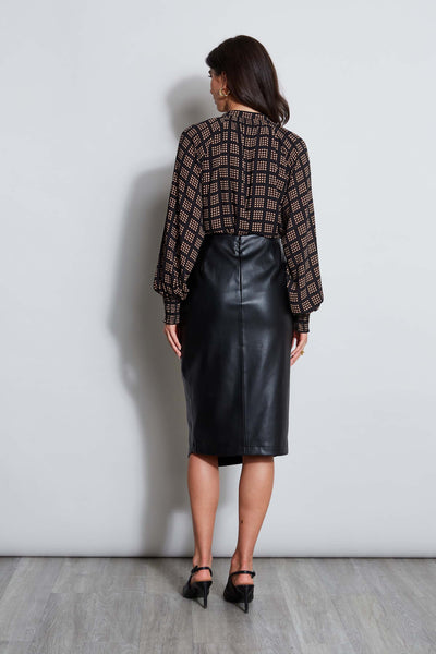 T-Tahari Vegan Leather Midi Wrap Skirt Image 4