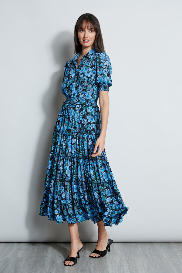 T-Tahari Floral Maxi Shirt Dress