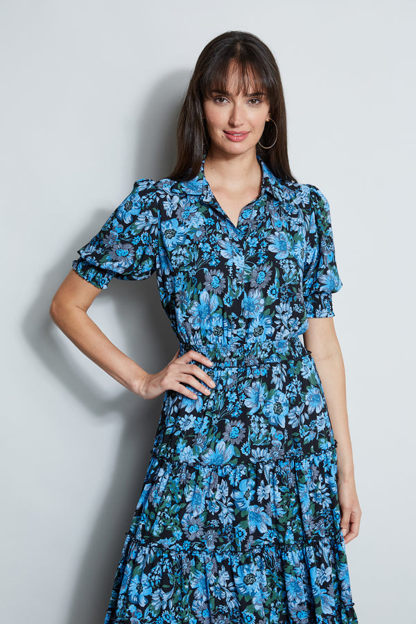 T-Tahari Floral Maxi Shirt Dress