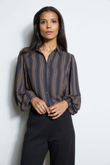 T-Tahari Dot Print Button Down Shirt
