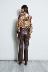 T-Tahari Patchwork Button Down Shirt