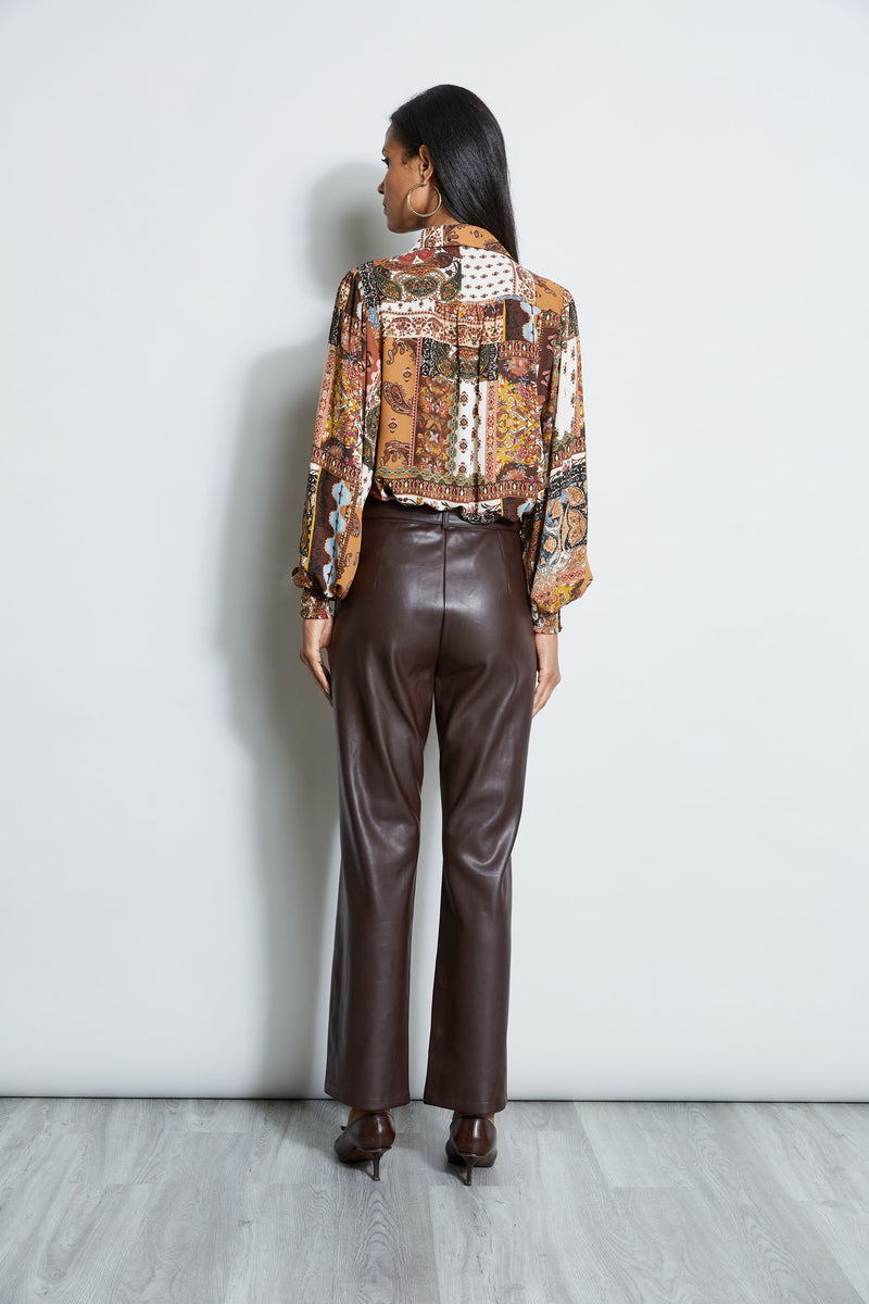 T-Tahari Patchwork Button Down Shirt