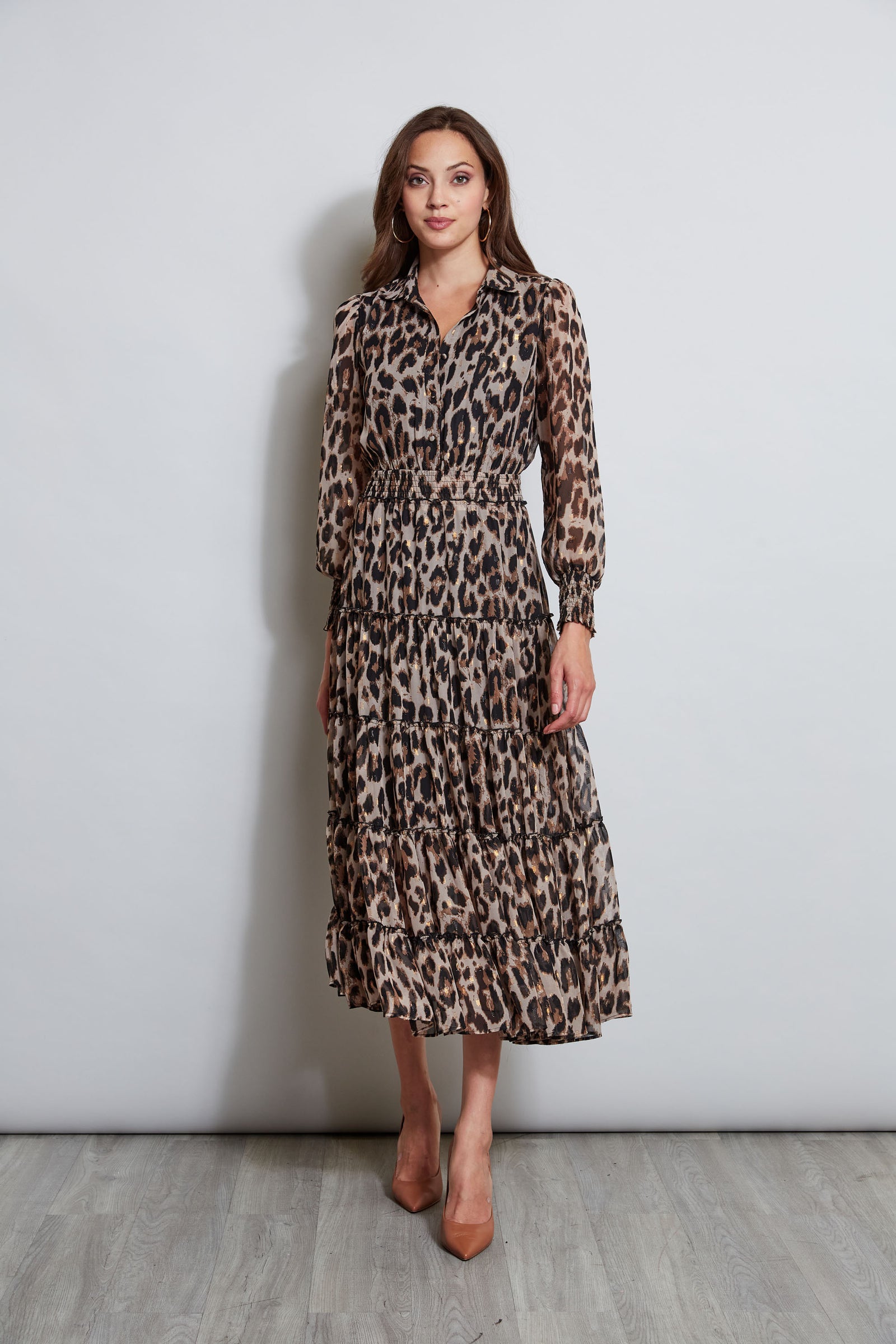 T Tahari Leopard Maxi Shirt Dress – Elie Tahari
