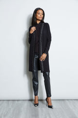 T-Tahari Stitched Long Cardigan