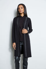 T-Tahari Stitched Long Cardigan