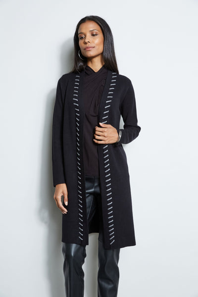 T-Tahari Long Stitched Cardigan Image 1