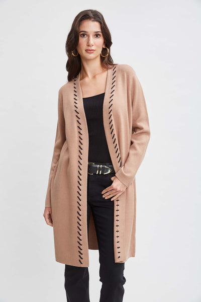 T-Tahari Long Stitched Cardigan Image 1