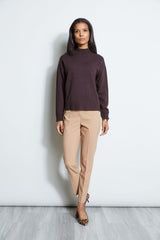 T-Tahari Mock Neck Stitch Sweater