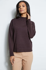 T-Tahari Mock Neck Stitch Sweater